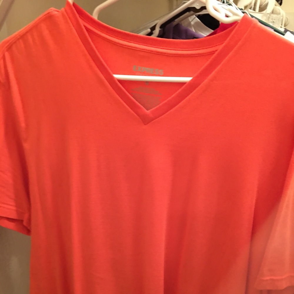 Two Express Stretch V neck slim fit shirts